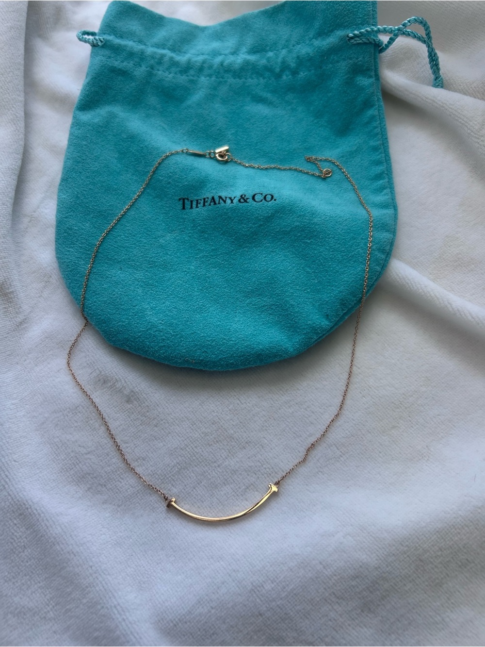 Tiffany & Co. “T Collection “Smile”” Necklace in Rose Gold